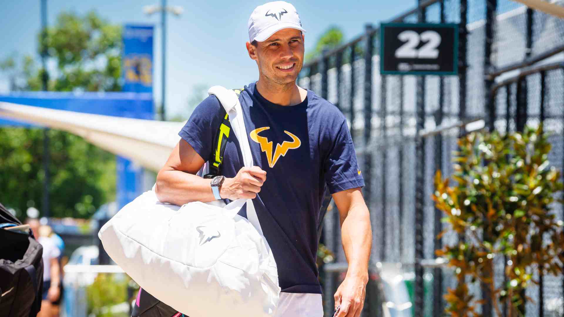 Rafafel Nadal en su primer día en Brisbane.