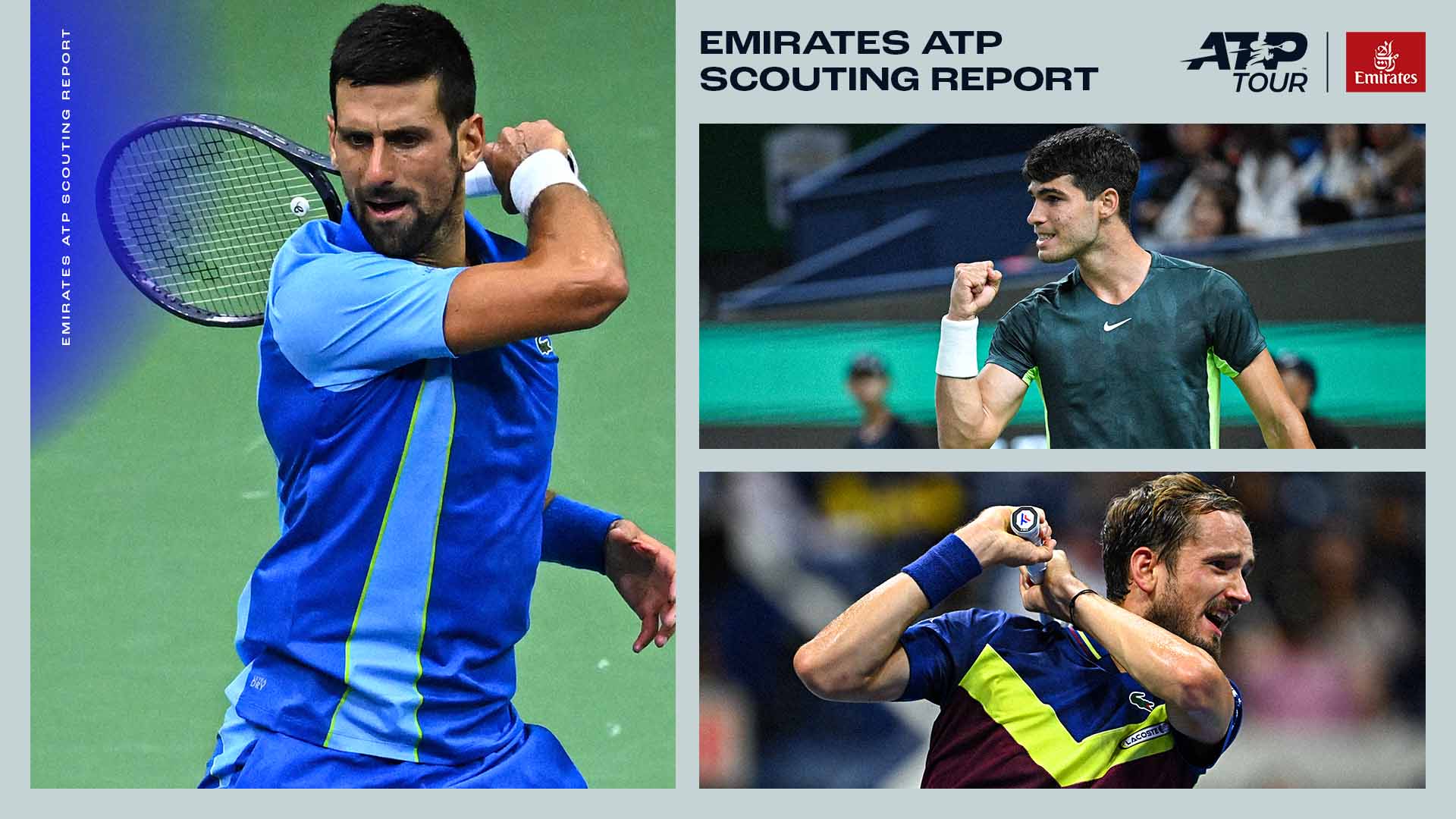 Novak Djokovic, Carlos Alcaraz and Daniil Medvedev compete in Paris this week.