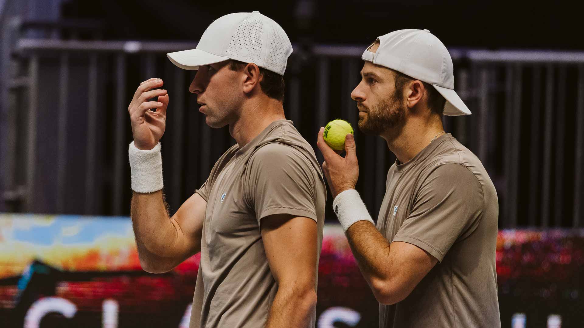 Jackson Withrow (left) and Nathaniel Lammons at the ATP 500 event in Vienna.