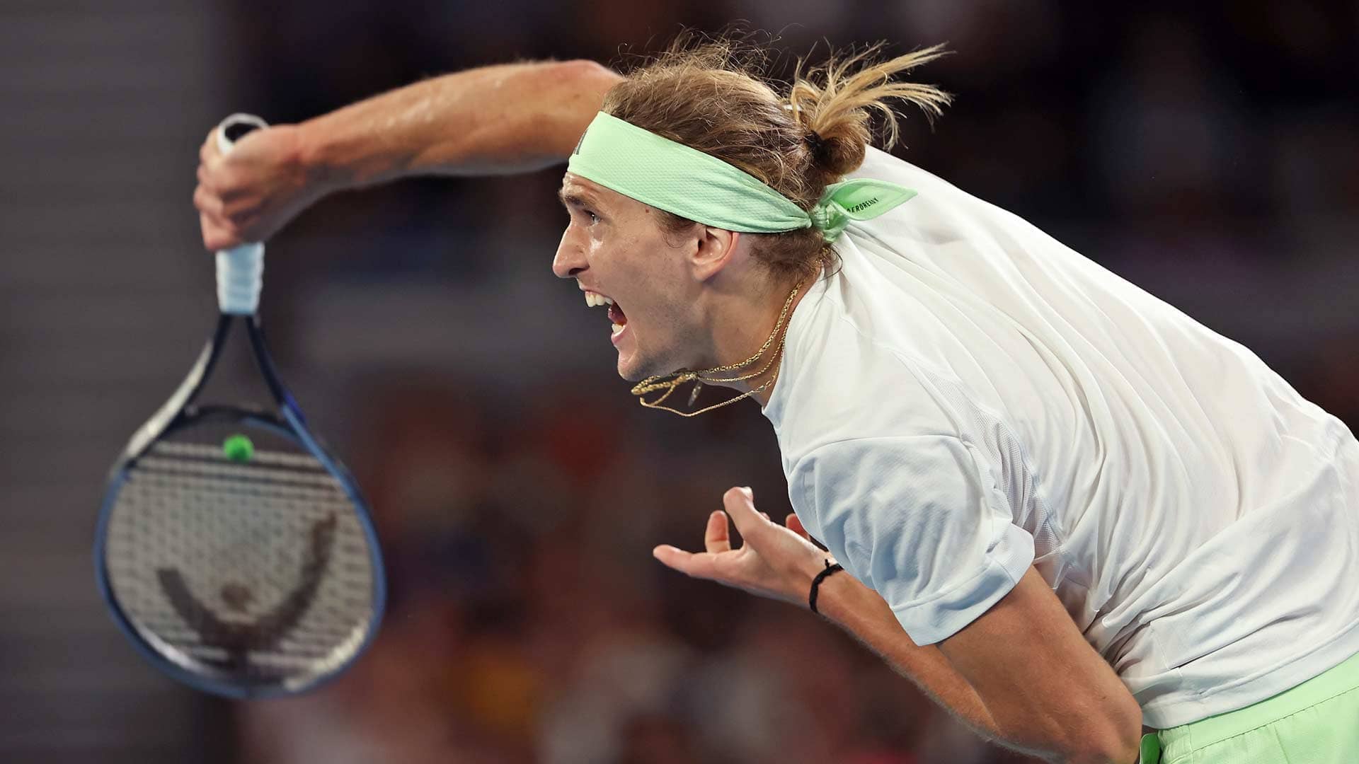 Alexander Zverev made 92 per cent of his first serves in the fourth set against Lukas Klein.