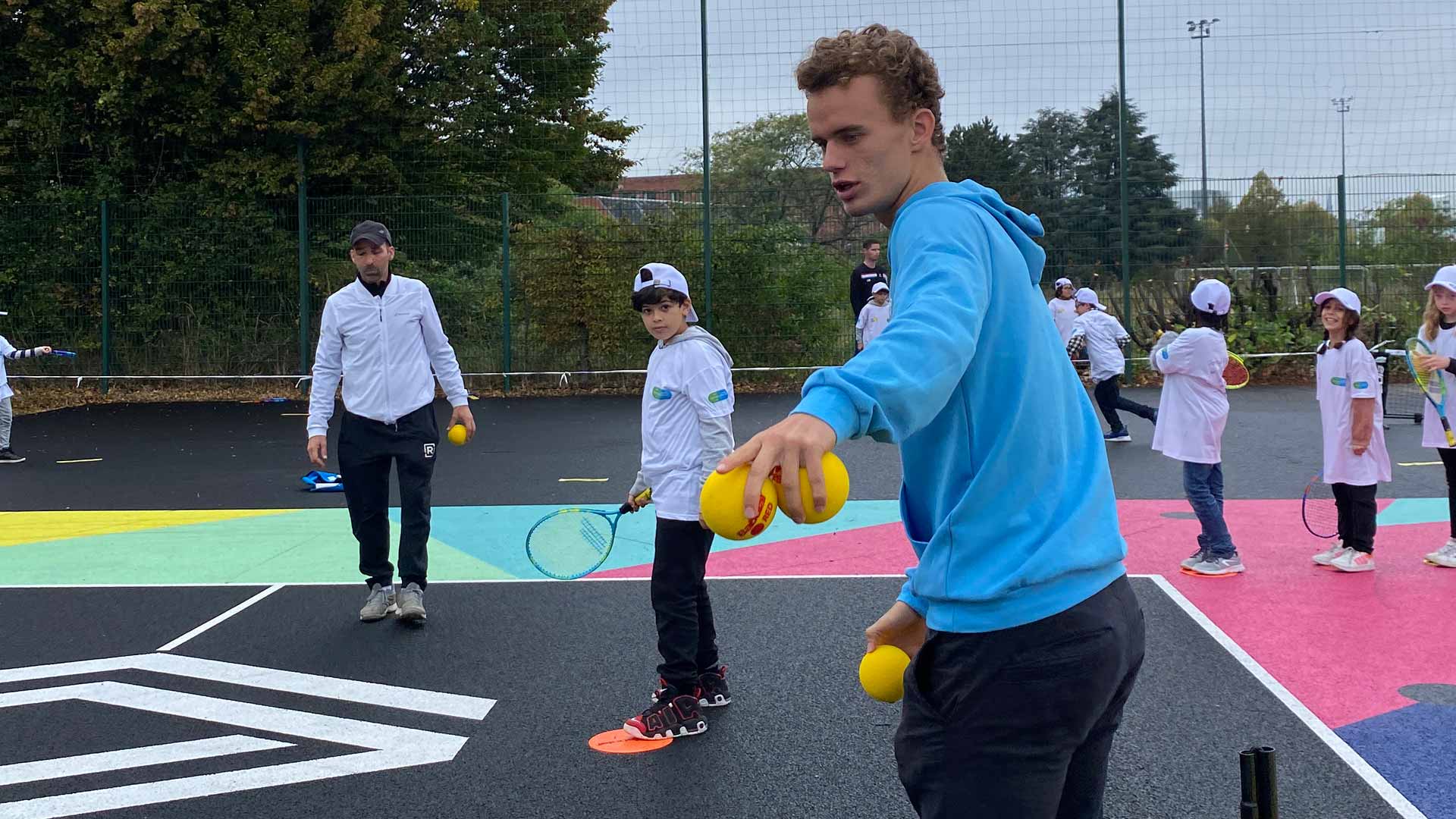 Luca Van Assche at a playground inauguration in Roubaix as part of his work with Association Fête le Mur.