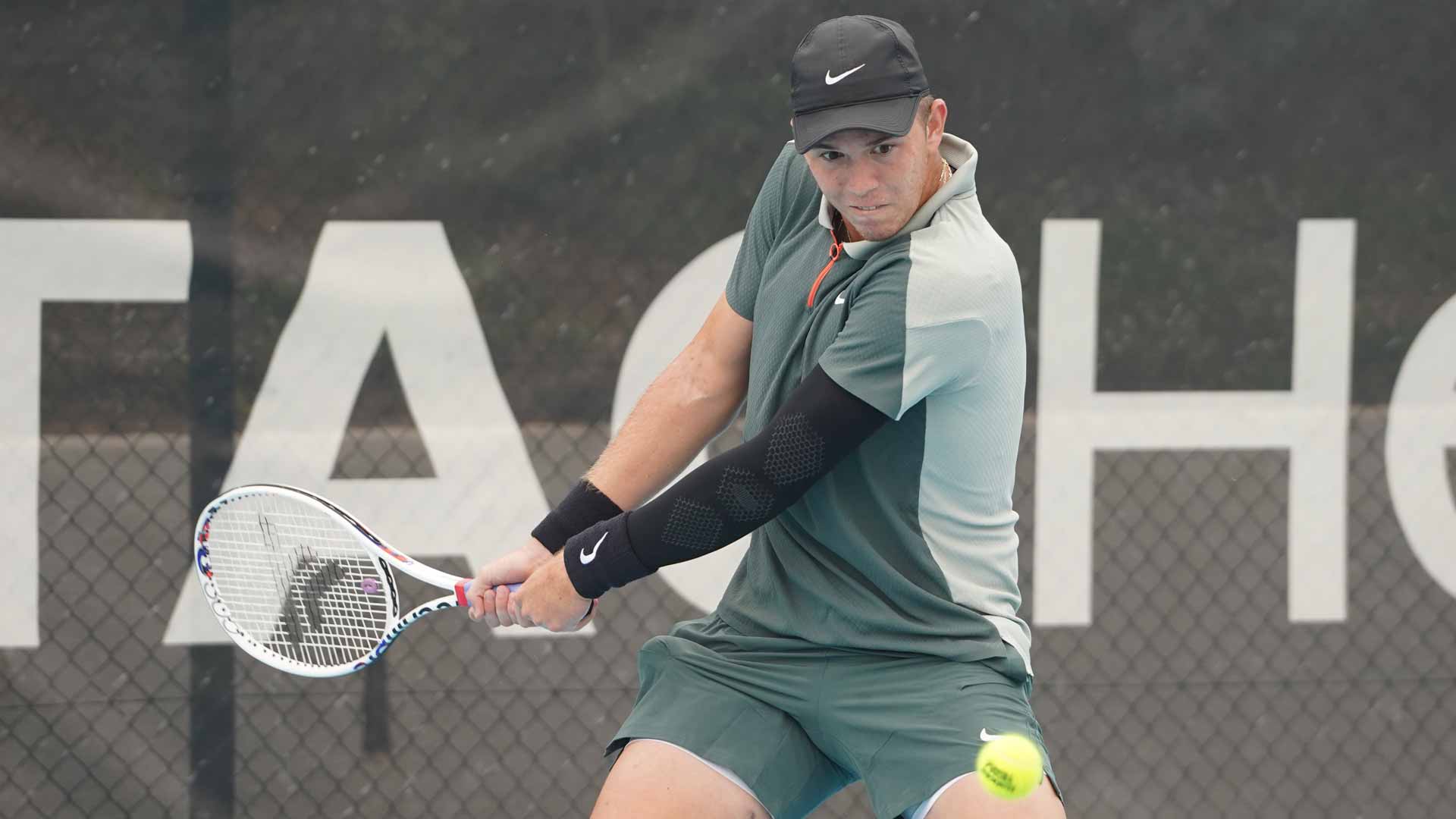 Martin Damm in action at the ATP Challenger Tour 125 event in Saint-Tropez, France.