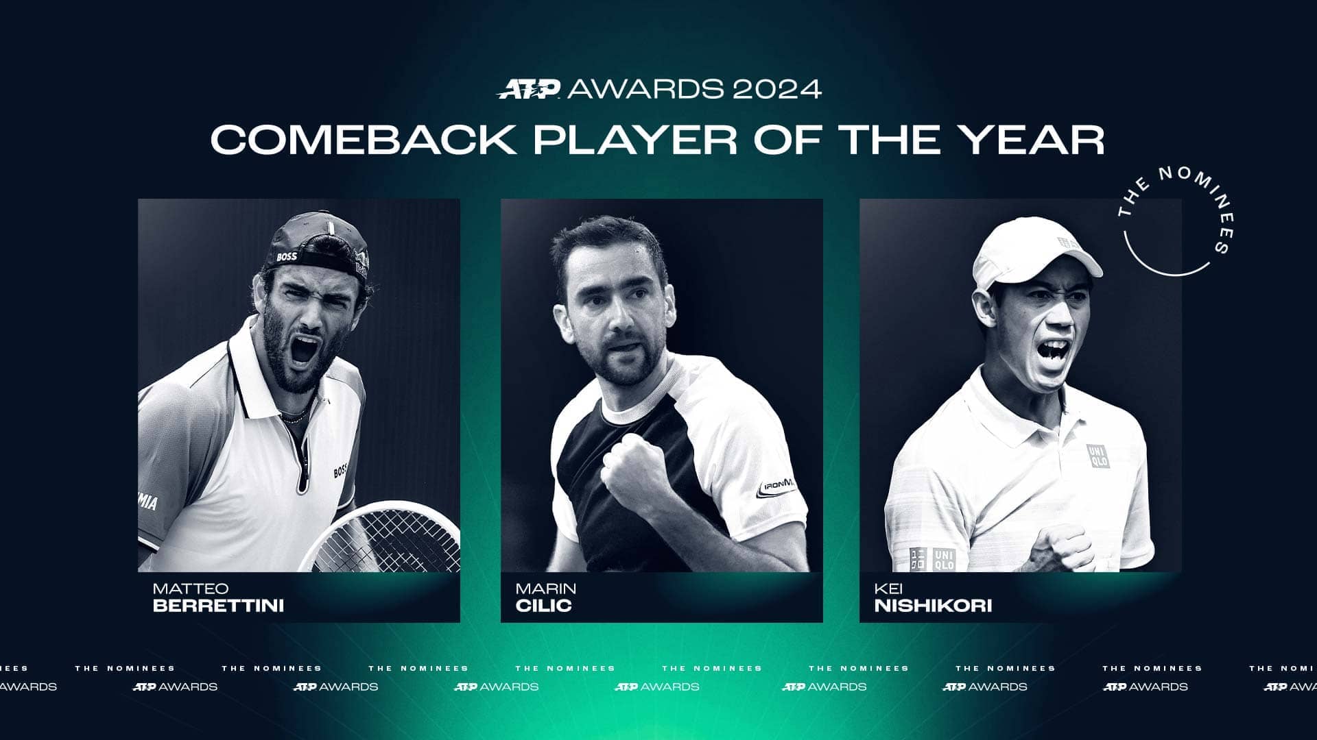 Berrettini, Cilic, Nishikori nominated for 2024 Comeback Player of the Year