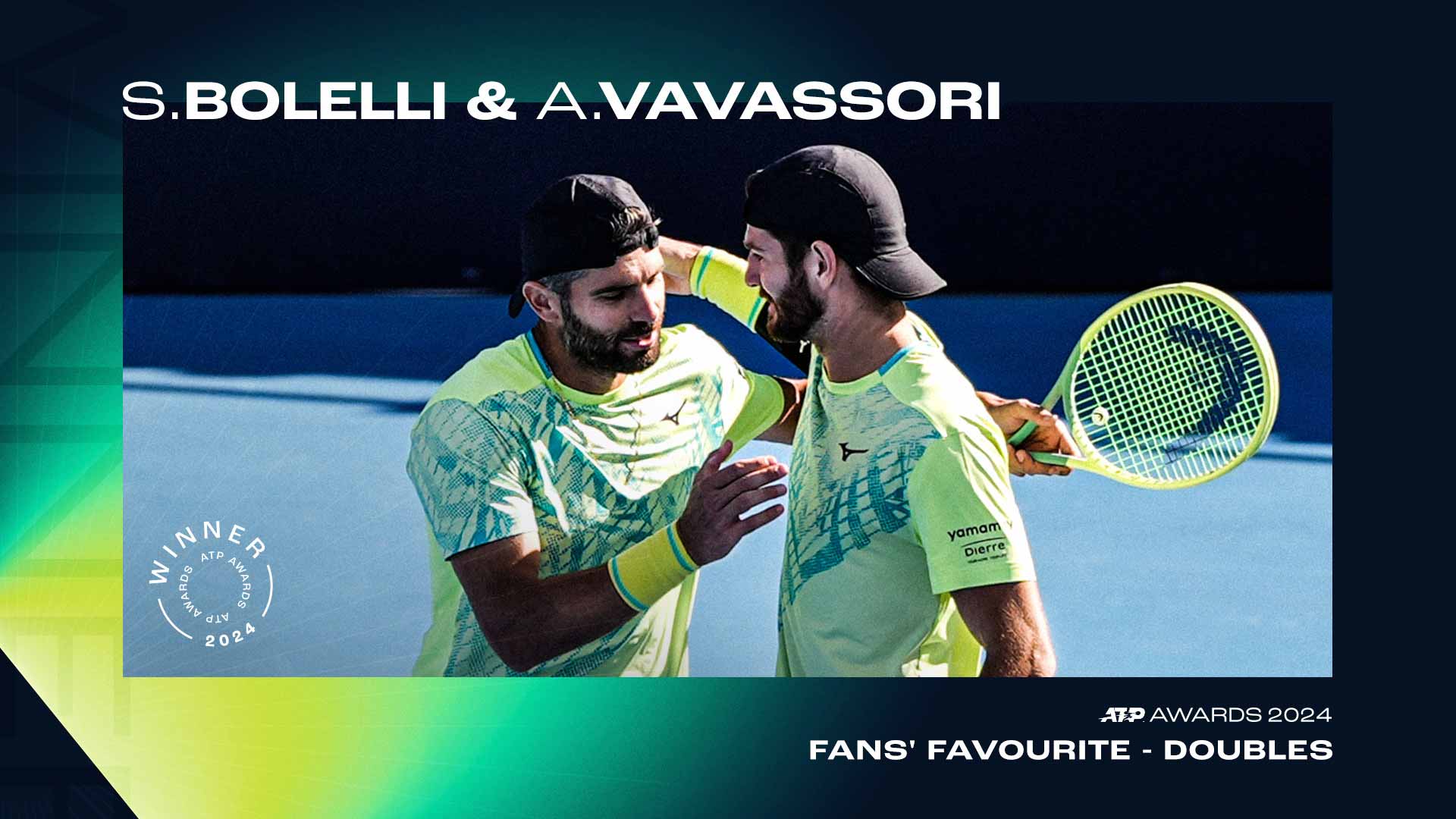 Italians Bolelli/Vavassori voted Fans’ Favourite doubles duo in 2024 ATP Awards