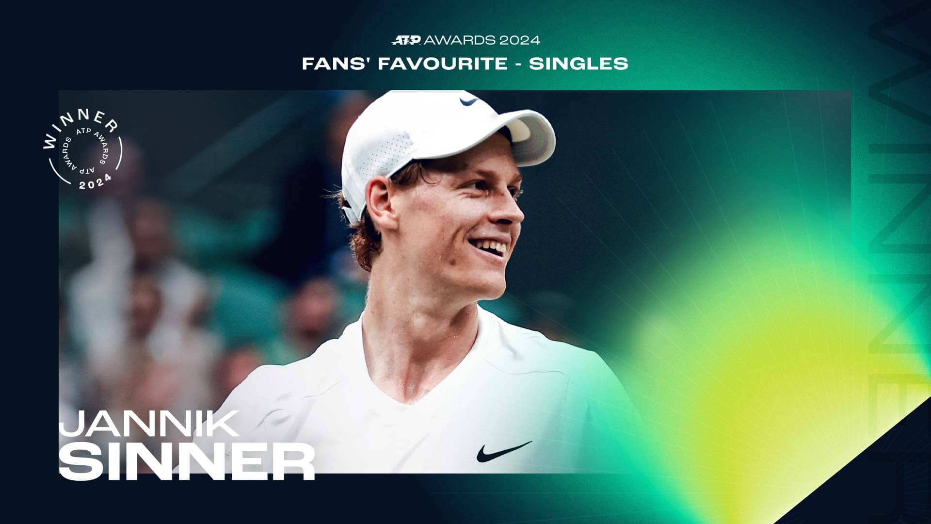 Sinner repeats as Fans’ Favourite in 2024 ATP Awards